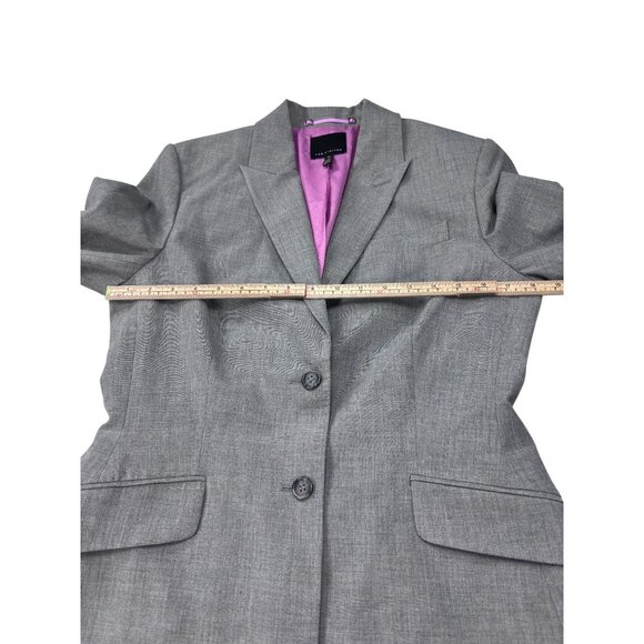 The Limited Womens Gray Blazer Size 10 Two-Button Front Notch Lapel Tailored Fit - Picture 7 of 12
